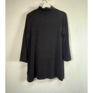 Chico's Travelers Womens Black 3/4 Sleeve Turtleneck Top Size 2 US 12/14 Stretch